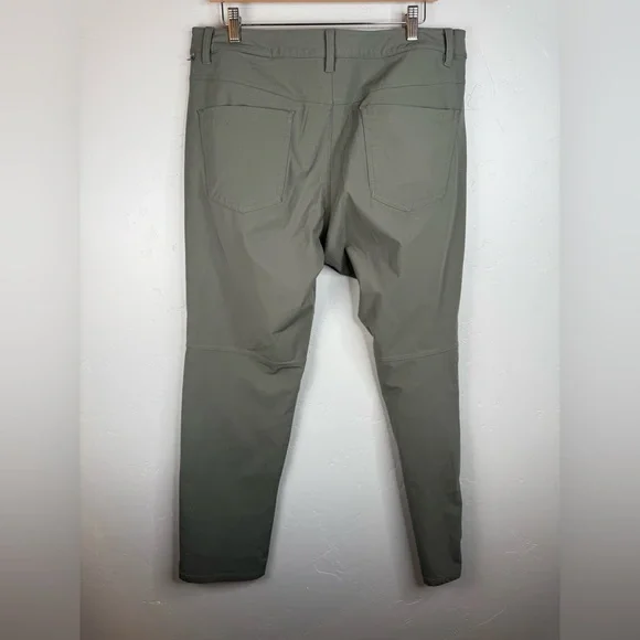 Lululemon ABC Classic-Fit 5 Pocket Pant 32L Warpstreme Army Green Size 34 - Picture 5 of 12